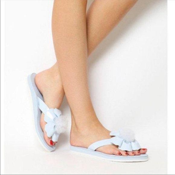 Ugg Australia NEW Poppy Flip Flop Thong Sandals Remove Back Strap Flower Pom Pom - Picture 15 of 15